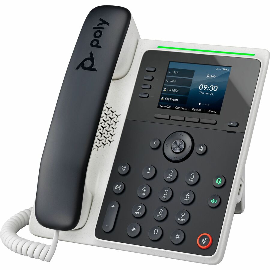 Poly Edge E220 IP Phone - Corded - Corded - Bluetooth - Desktop, Wall Mount