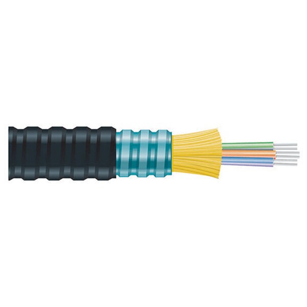 Black Box 800' Indoor/Outdoor Interlocking Armoured Singlemode Bulk Fiber Optic Distribution Cable