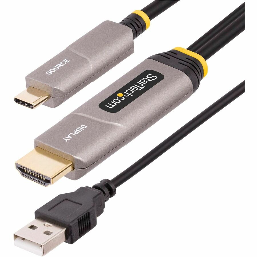 StarTech.com 30ft (9.15m) USB-C to HDMI 2.0 Active Optical Cable (AOC), 4K 60Hz, USB Type-C to HDMI Adapter Cable, CL3