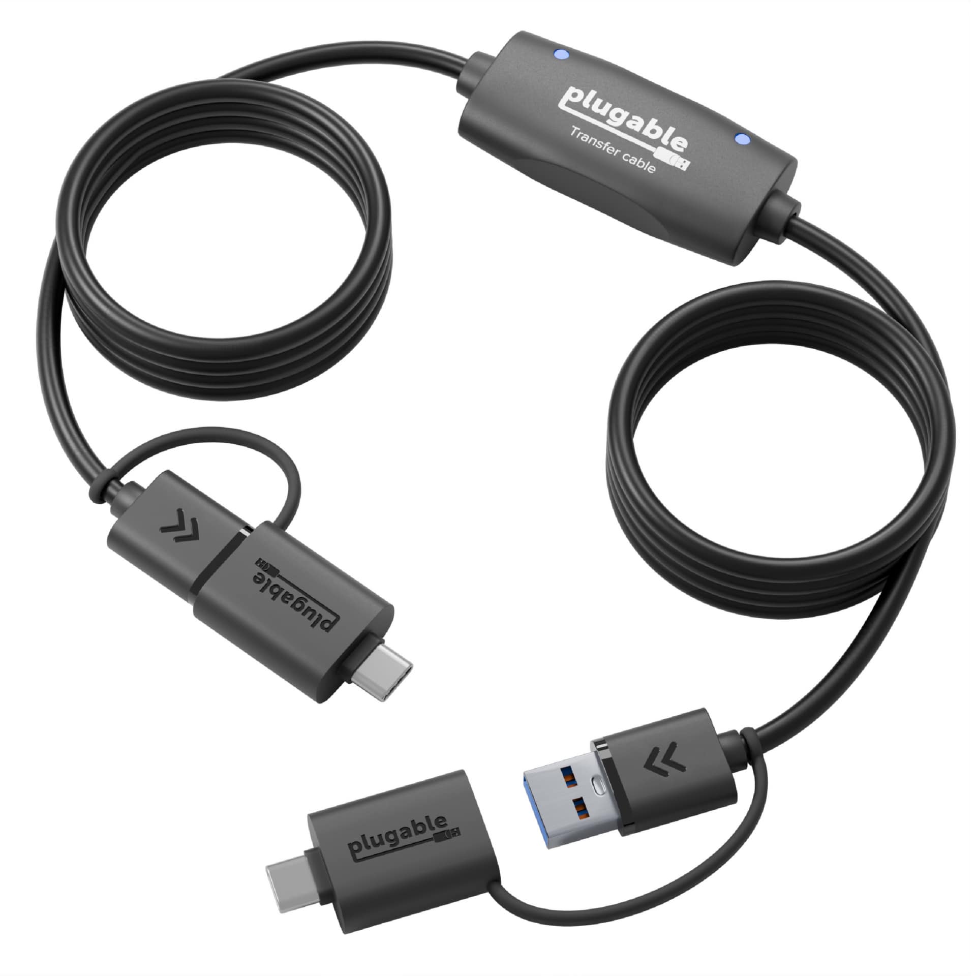 Plugable USB 3.0 Transfer Cable, Transfer Data Between 2 Windows PC's, Bravura Easy Computer Sync Software Included