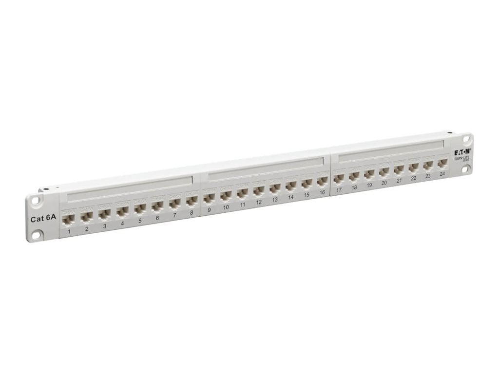 Eaton Tripp Lite Series 24-Port Cat6a Feed-Through Patch Panel - 4PPoE Comp