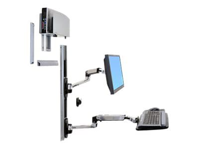 Ergotron LX Wall Mount System mounting kit - for LCD display / keyboard / mouse / CPU - polished aluminum