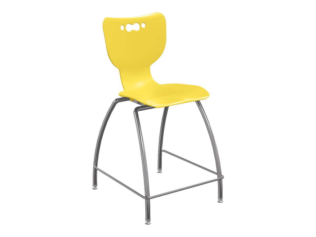 MooreCo Hierarchy - stool - platinum plated stainless steel - yellow