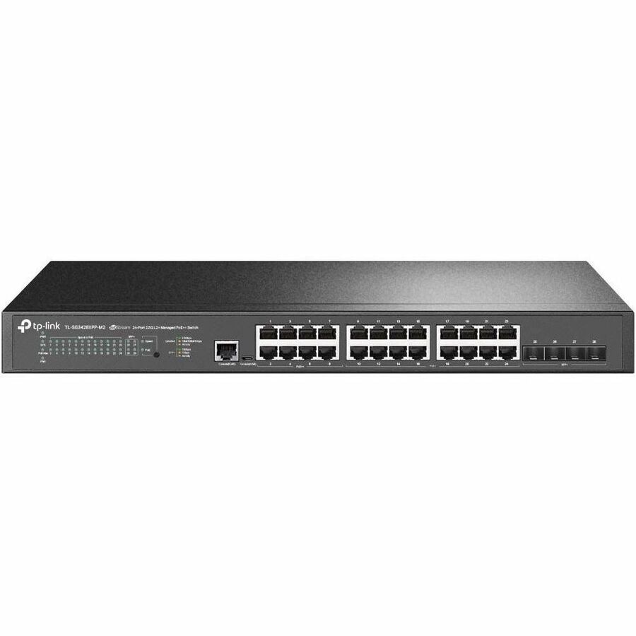 TP-Link Omada SG3428XPP-M2 - Omada 24-Port 2.5GBASE-T and 4-Port 10GE SFP+ L2+ Managed Switch with 16-Port PoE+ & 8-Port