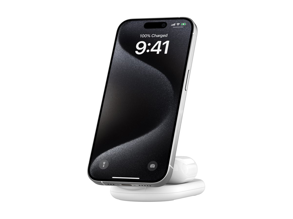 Belkin wireless charging stand - magnetic, foldable, with Qi2 - + AC power