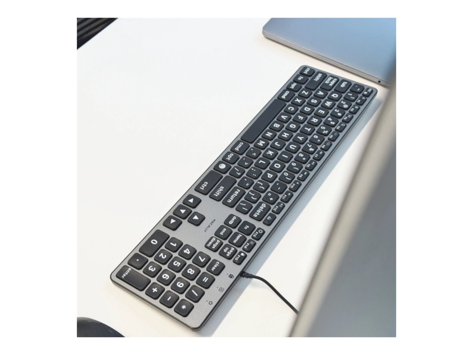 Thumbnail 6 of 12 for Macally Backlit Large Print Wired Keyboard with Dual USB A/C Connectors for Mac