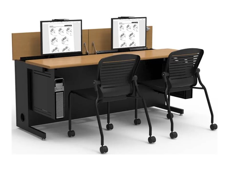 Spectrum Flex Insight Desk - workstation - rectangular - empire mahogany