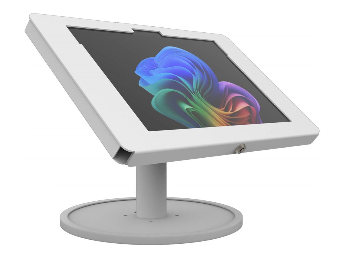 The Joy Factory Elevate II Countertop Kiosk for Surface Pro 11th Edition Pro 10 Pro 9 Laptop - White