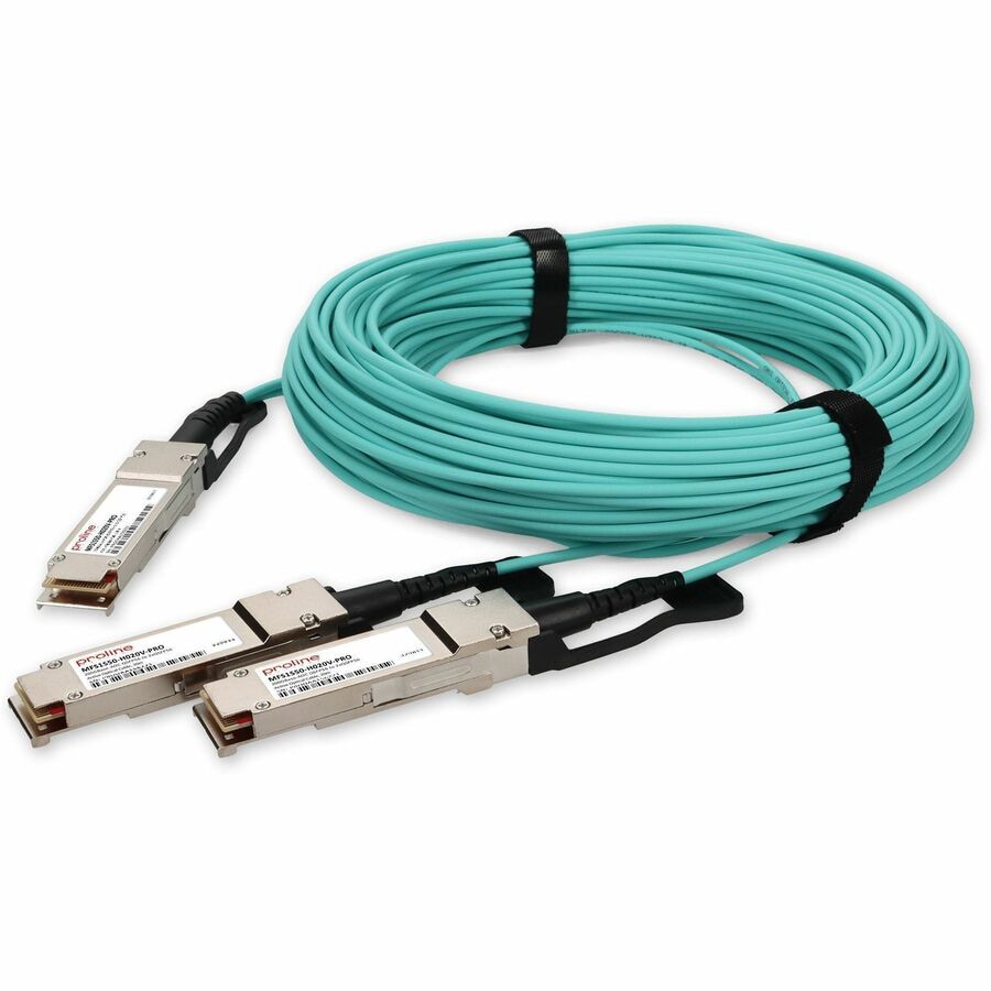 Mellanox MFS1S50-H020V Compatible TAA 200G-AOC QSFP56 to 2xQSFP56 Infiniband HDR Active Optical Cable (850nm, MMF, 20m,