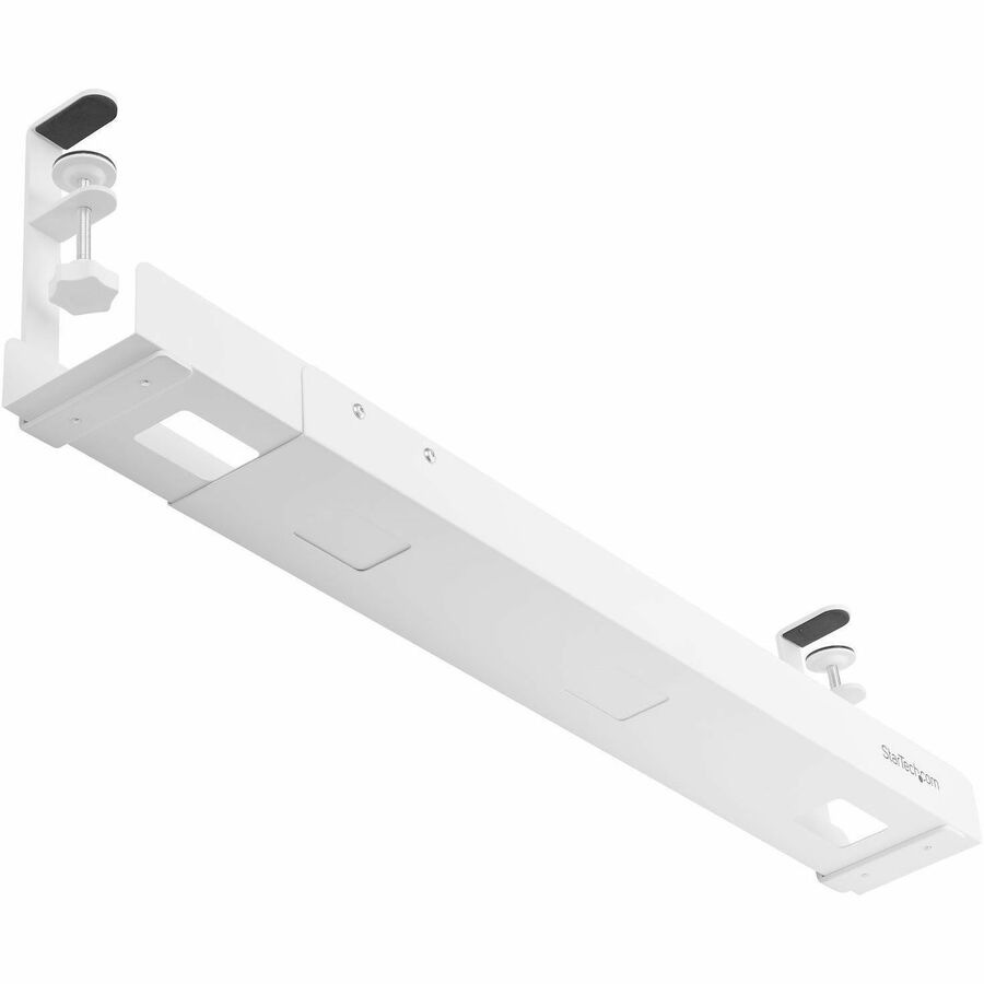 Thumbnail 3 of 6 for StarTech.com Under Desk Cable Management Tray, Length Adjustable, Clamp-On Installation, No Drilling Required, White
