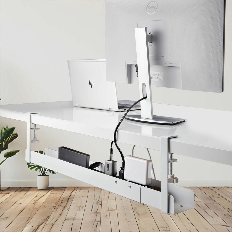 Thumbnail 5 of 6 for StarTech.com Under Desk Cable Management Tray, Length Adjustable, Clamp-On Installation, No Drilling Required, White