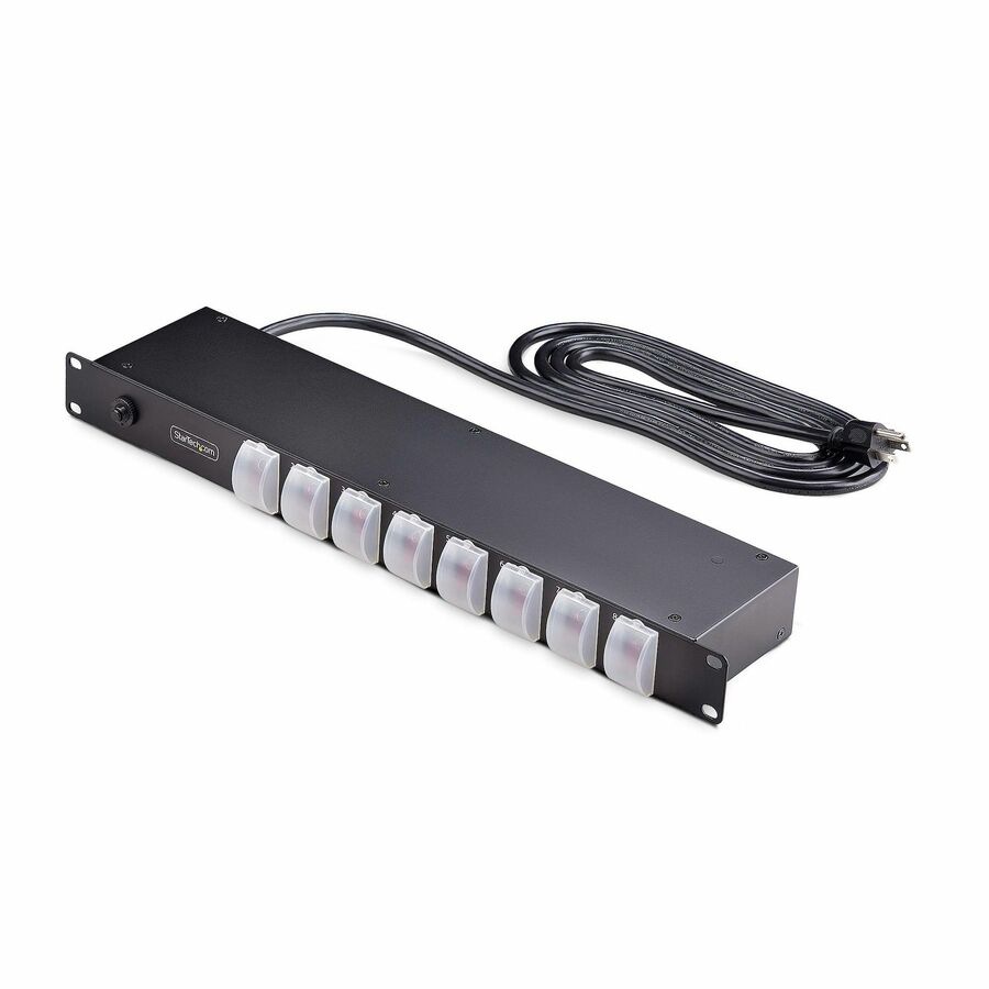 Thumbnail 5 of 8 for StarTech.com 8-Outlet Horizontal Rack Mount PDU, 1U Power Strip, On/Off Switches, 15A Breaker, 8ft Cord NEMA 5-15, TAA