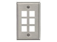 Leviton QuickPort Stainless Steel Single-Gang - mounting plate