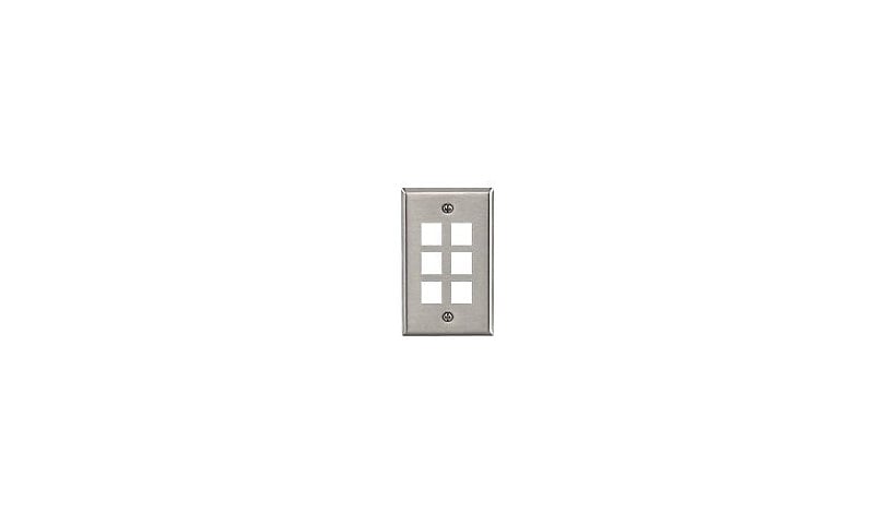 Leviton QuickPort Stainless Steel Single-Gang - mounting plate