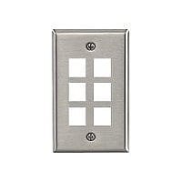 Leviton QuickPort Stainless Steel Single-Gang - mounting plate