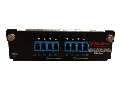 McAfee 4-port 10/1 Gigabit SM 8.5 micron with internal fail-open interface module - expansion module - Gigabit Ethernet