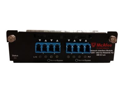 McAfee 4-port 10/1 Gigabit SM 8.5 micron with internal fail-open interface