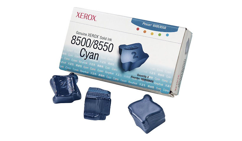 Xerox Genuine Solid Ink 8500/8550 Cyan 3 pack