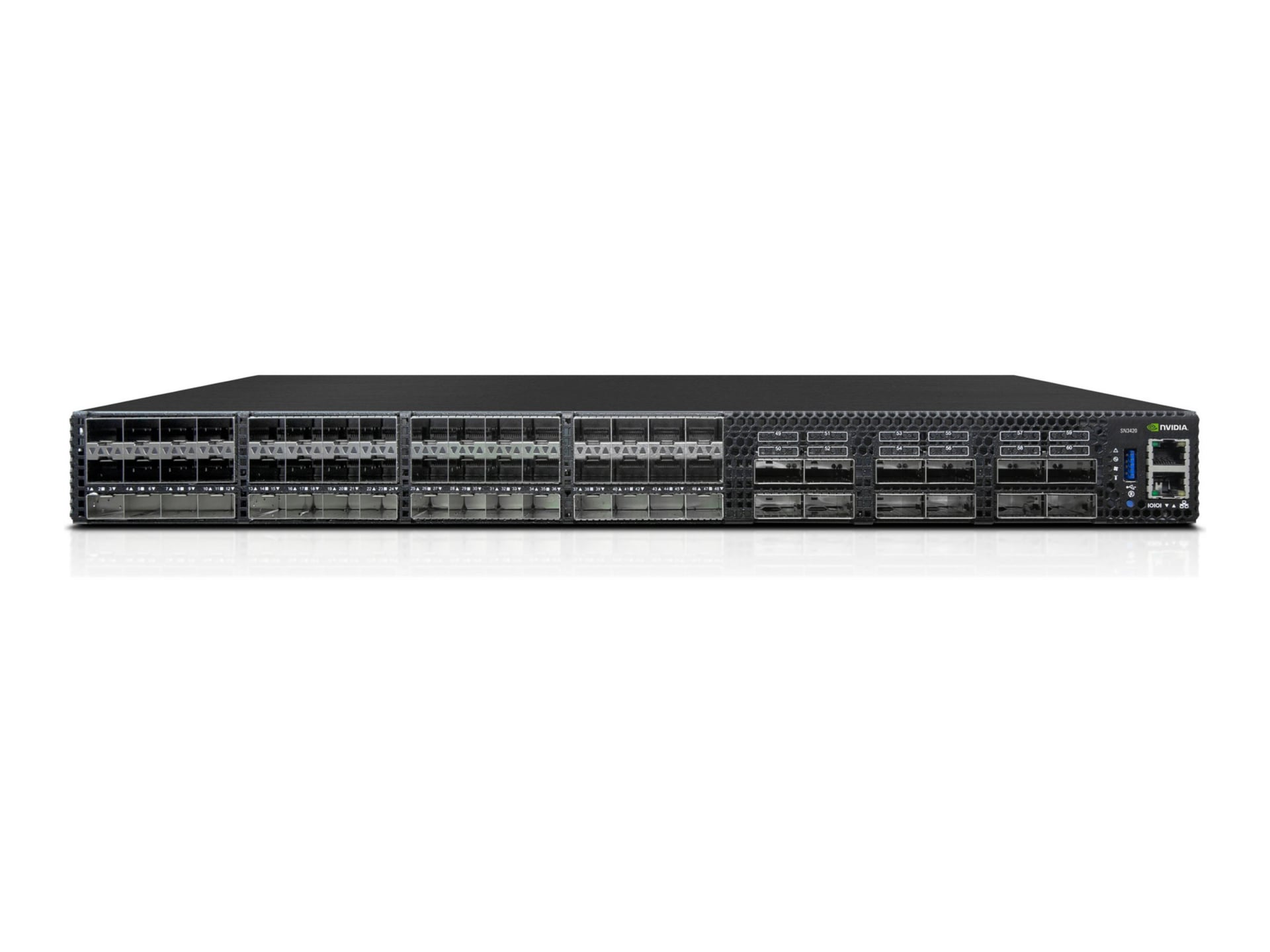 HPE SN3420M 25GbE 48SFP28 12QSFP28 Switch with NVIDIA Cumulus - M-Series - switch - 48 ports - managed - rack-mountable