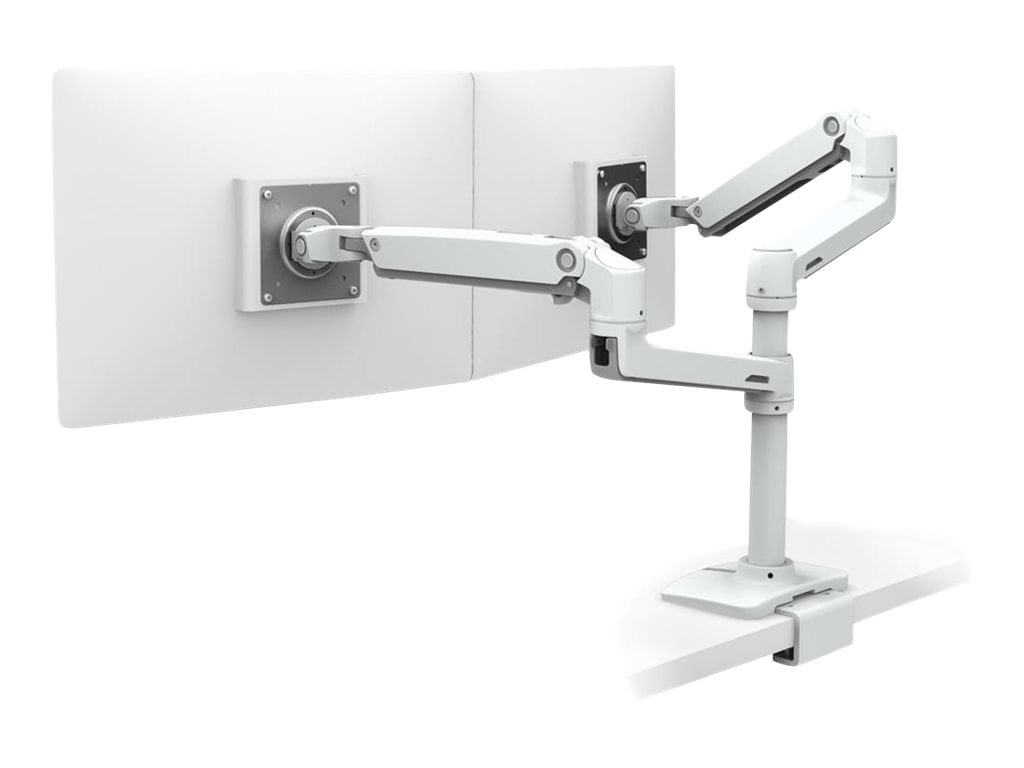 Ergotron LX mounting kit - adjustable arm - for 2 LCD displays - white