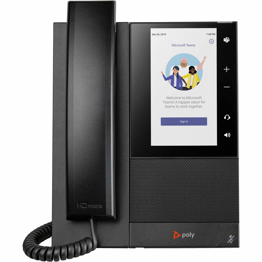 Poly CCX 505 IP Phone - Corded - Corded - Bluetooth - Desktop, Wall Mountab