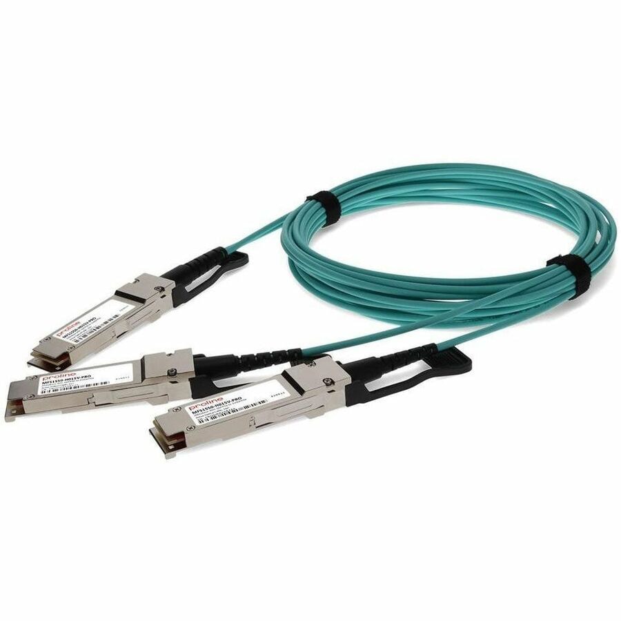 Mellanox MFS1S50-H015V Compatible TAA 200G-AOC QSFP56 to 2xQSFP56 Infiniban