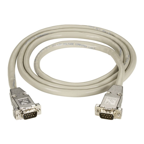 Black Box 66' RS232 DB9 Male to Male EMI/RFI Shielded Extension Cable - Beige