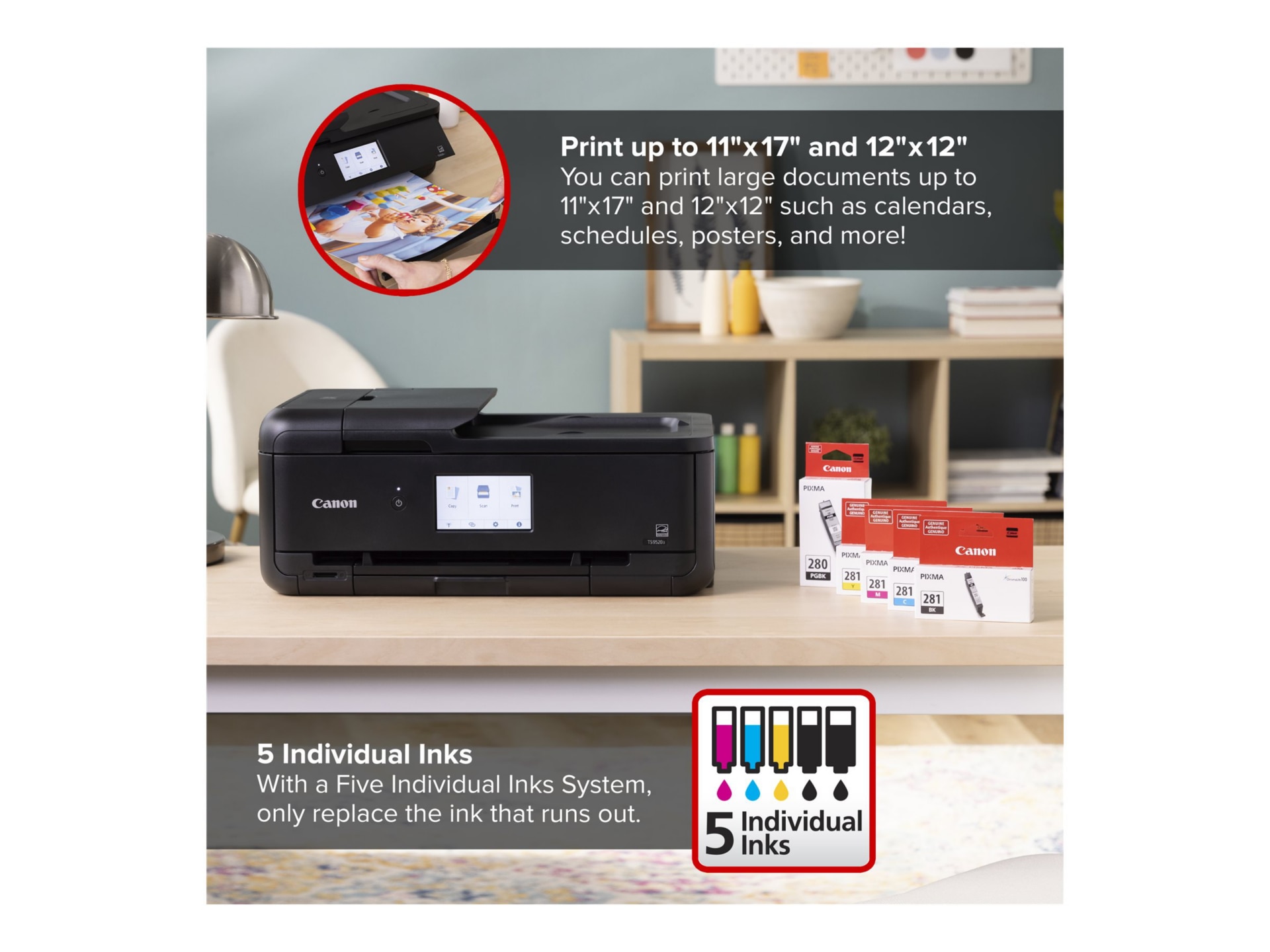 Thumbnail 5 of 9 for Canon PIXMA TS9520a - multifunction printer - color