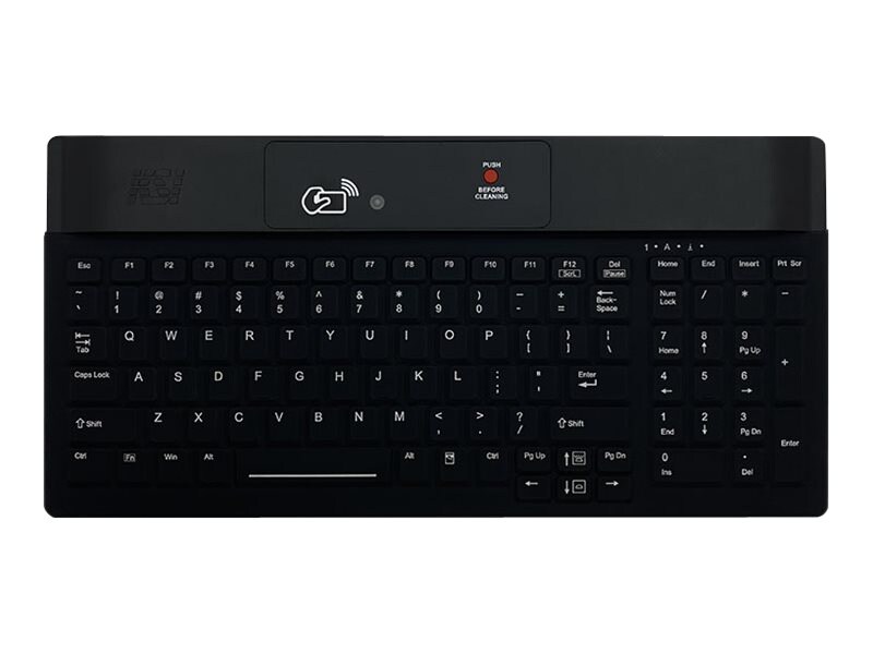 Key Source International KSI-1802R SX HB-21 - keyboard - with RFIDeas WaveID Plus proximity card reader - black Input