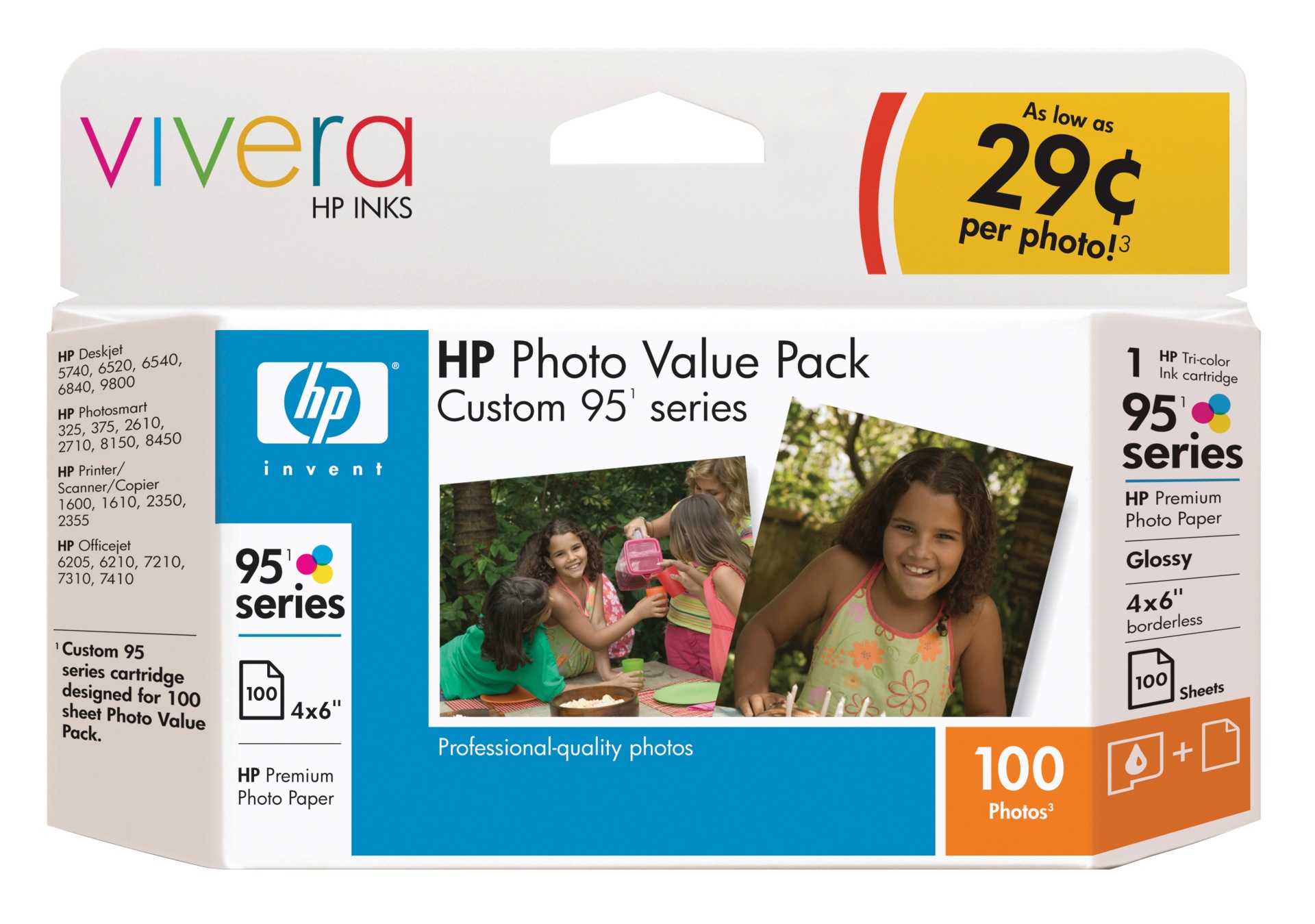 HP Photo Value Pack Custom 95 Series - print cartridge / paper kit