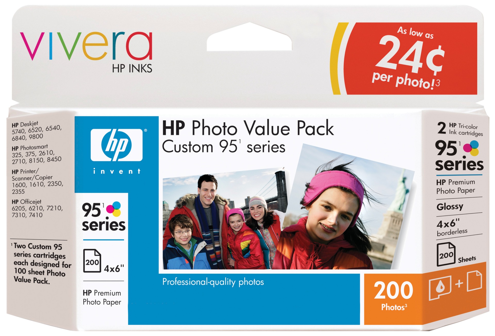 HP Photo Value Pack Custom 95 Series - print cartridge / paper kit