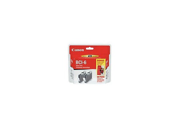 Canon BCI-6 Black Twin Value Pack - 2-pack - black - original - ink tank / paper kit