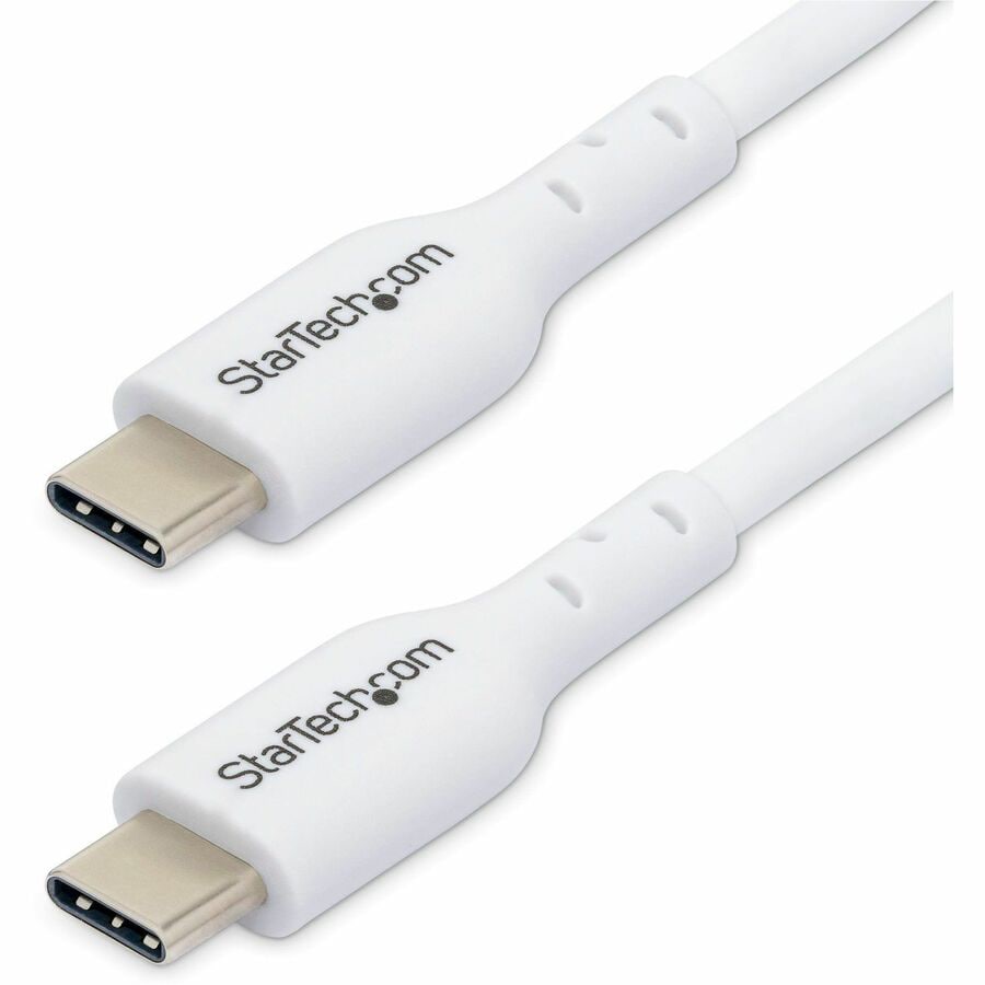 StarTech.com 3ft White USB-C Charging Cable, USB C Cable, USB 2.0 Type-C Laptop Charger Cord, 60W Power Delivery, M/M