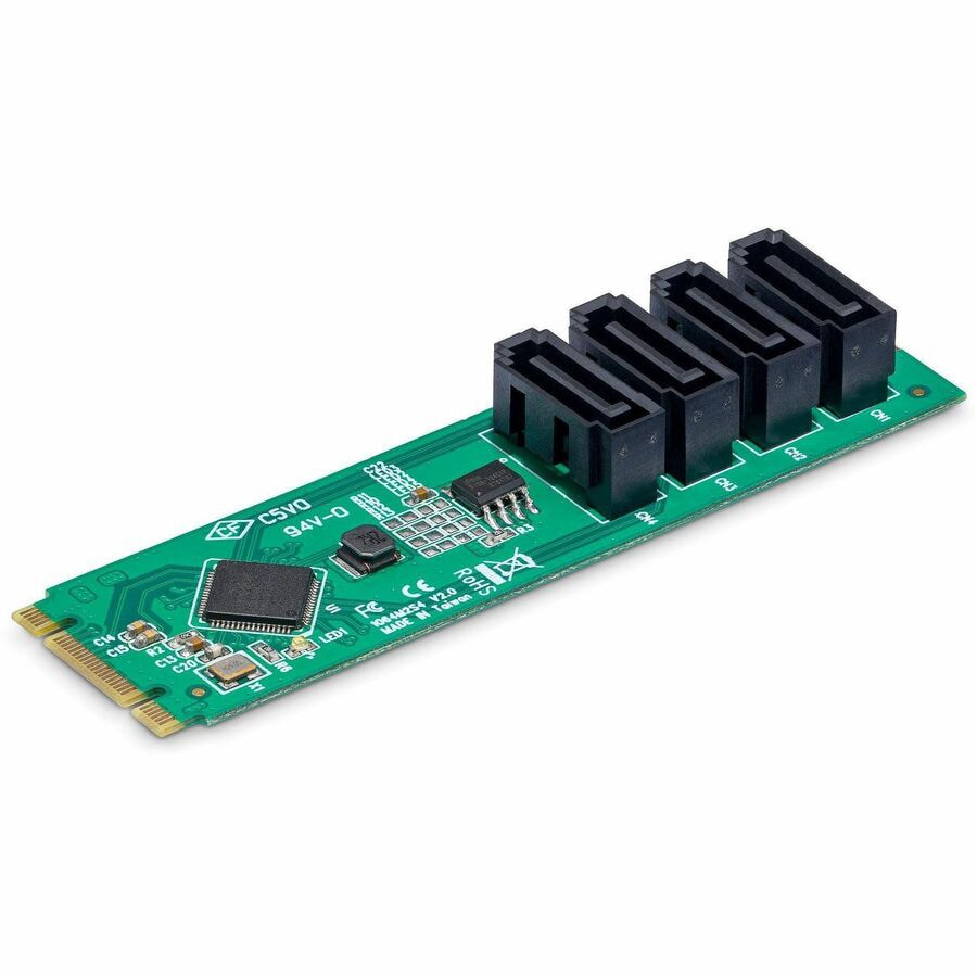 StarTech.com 4-Port M.2 to SATA Adapter Card, M.2 PCIe 3.0 to SATA HDD/SSD