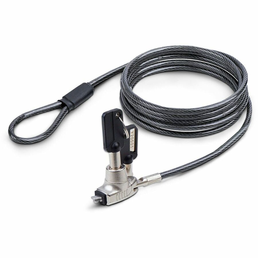 StarTech.com Slim Lock Noble Wedge® Slot Compatible, Keyed 5ft (1.5m) Locking Cable, Anti-Theft Security For Laptop, TAA