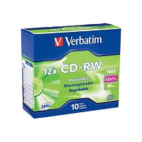 Verbatim CD-RW 700MB Storage Media 10 Pack