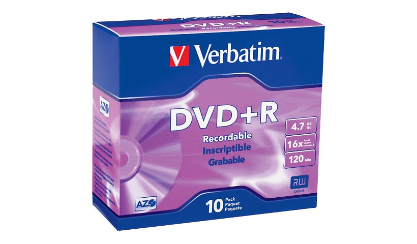 Verbatim - DVD+R x 10 - 4.7 GB - storage media