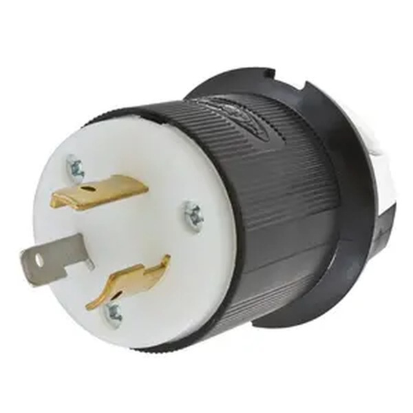 Hubbell Premise Wiring 20A 125V Twist Locking Plug - Black and White