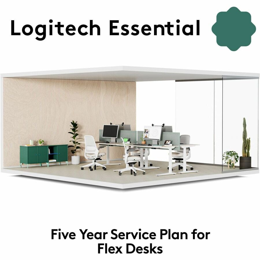 Logitech Essential for Flex Desks | Five Year Service Plan | Easy remote ma