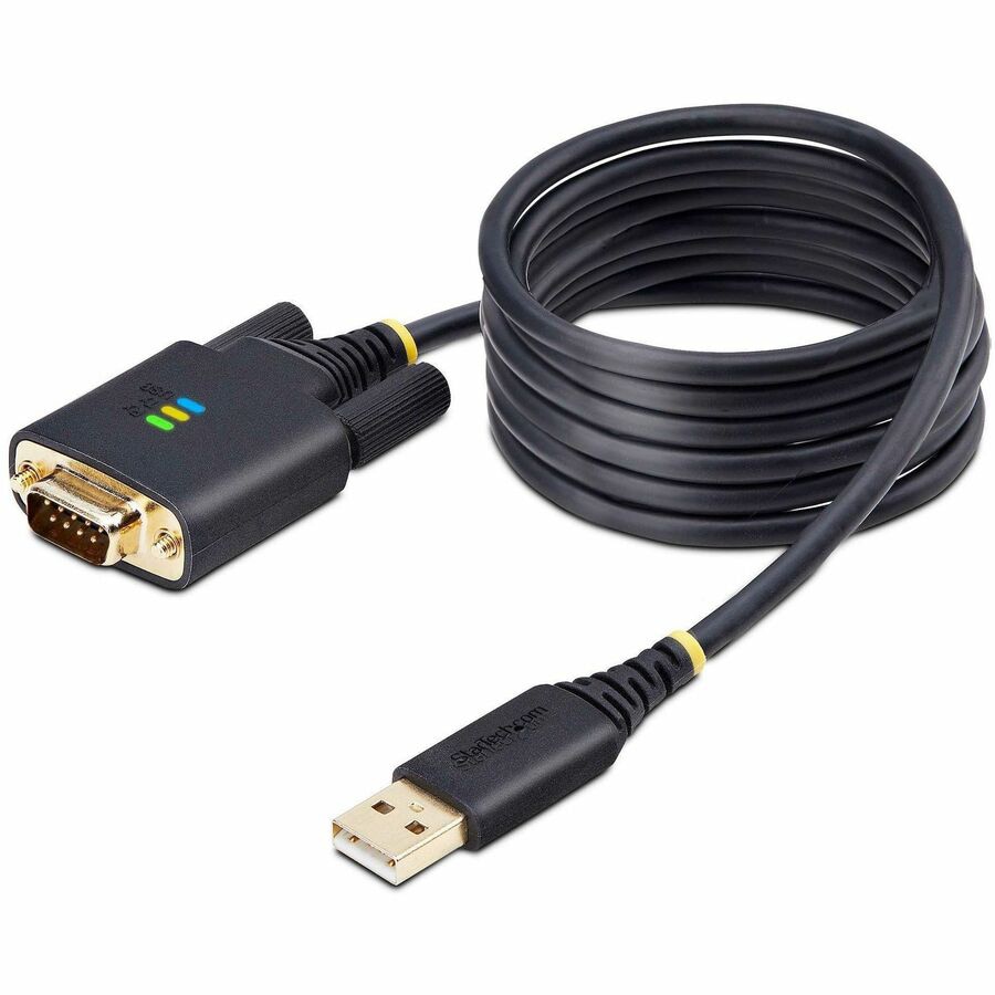 StarTech.com 6.6ft/2m USB to RS232 Serial Adapter Cable, COM Retention, FTDI, Changeable Screw/Nuts, Windows/macOS/Linux