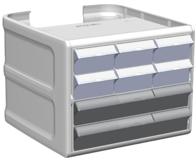 Enovate Medical 4-Tier Locking Drawer for Envoy 2.0 Mobile Workstation