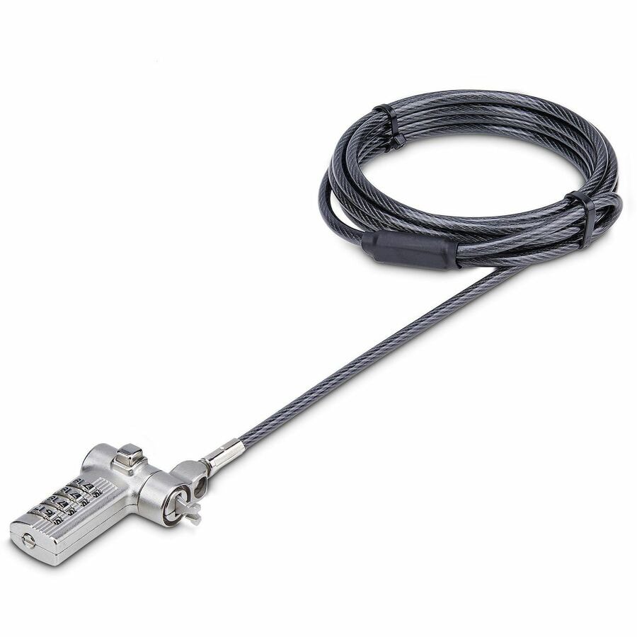 StarTech.com Universal Serialized Laptop Cable Lock 6.6ft, Compatible w/Nob