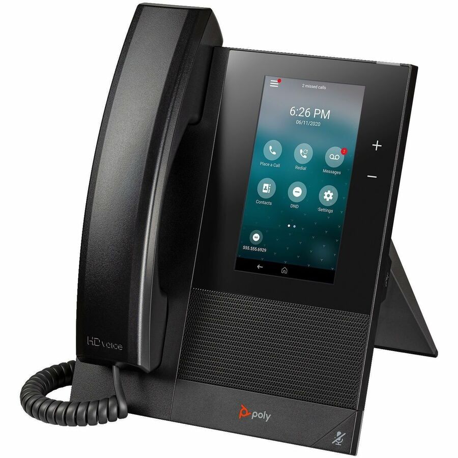 Poly CCX 400 IP Phone - Corded - Corded - Wall Mountable, Desktop - Black -