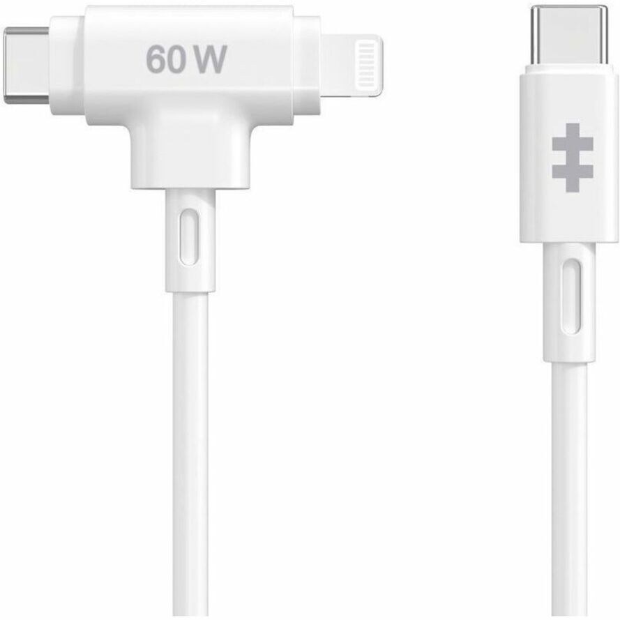 Hyper HyperJuice USB-C and Lightning Hybrid Silicone Cable (1.5m/5ft) - White