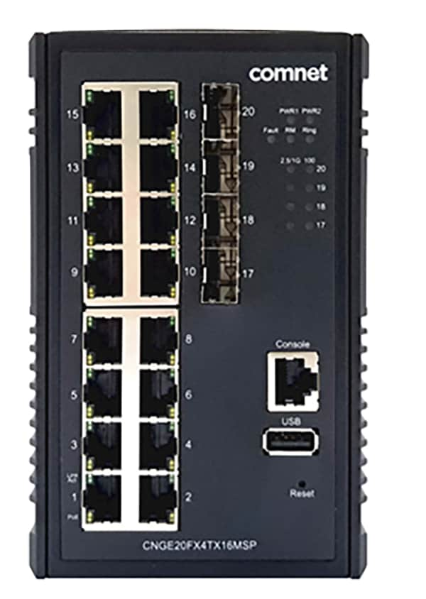 ComNet 20-Port Gigabit PoE+ Managed PoE Ethernet Switch