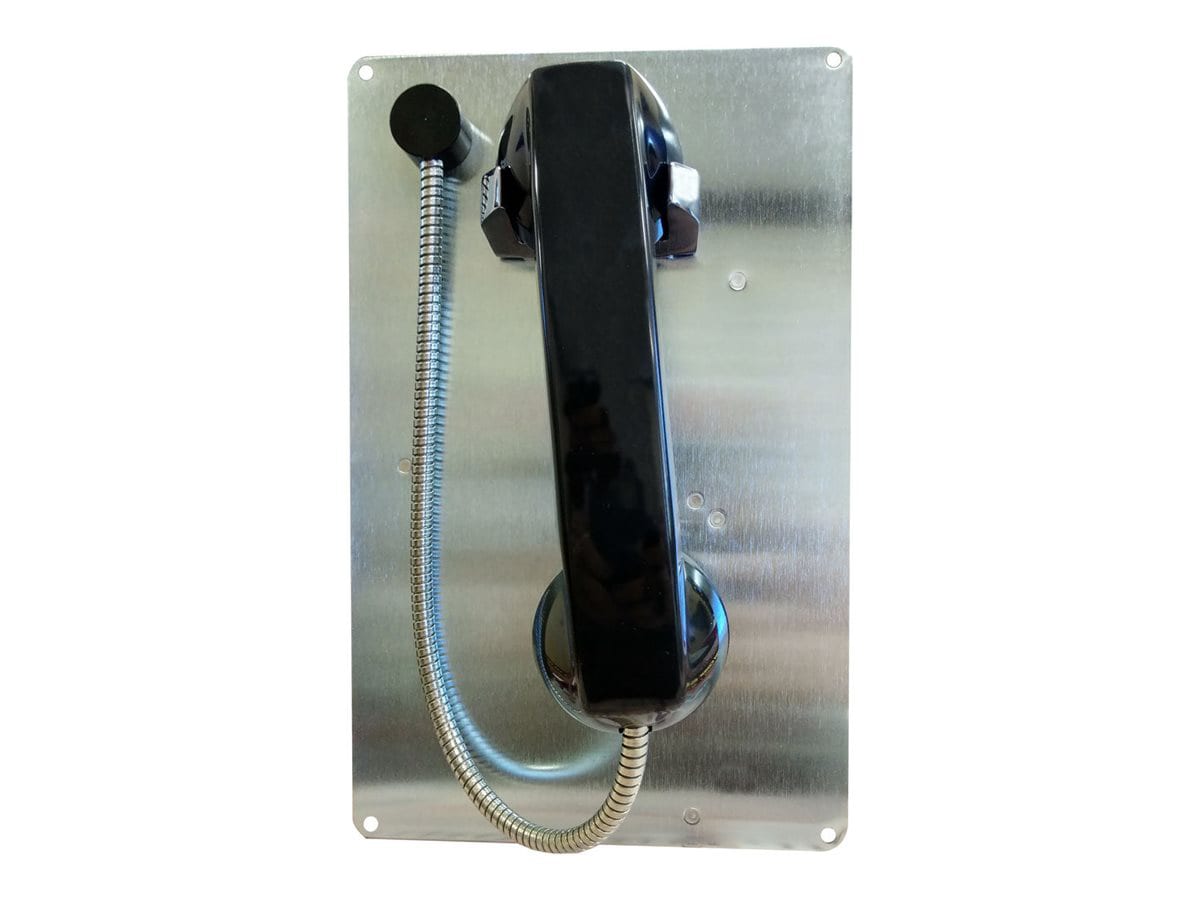 Allen Tel Single Line Ring Down Phone with 14" Armored Handset Cord - Black
