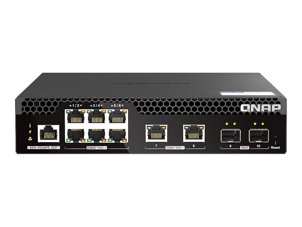 QNAP QSW-M2106PR-2S2T - switch - 8 ports - managed - rack-mountable