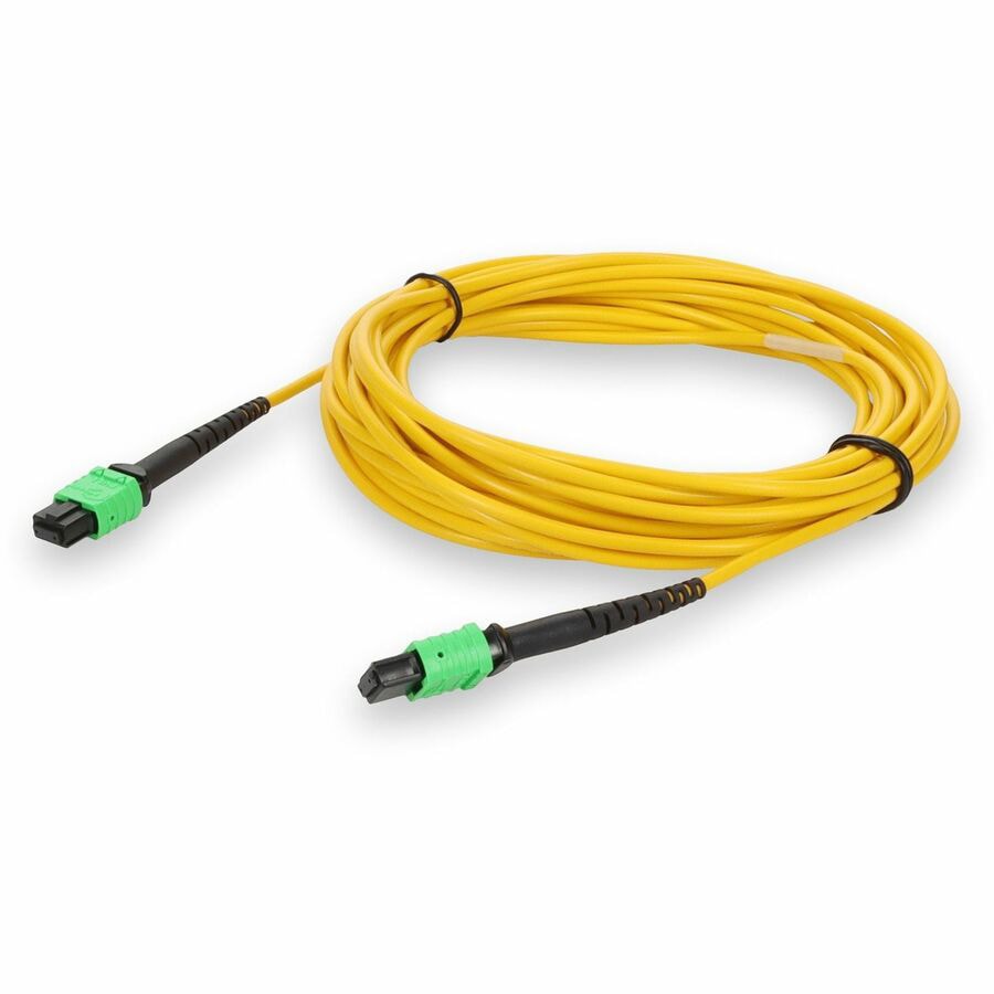 Mellanox Compatible 3m Angled MPO (Female) to Angled MPO (Female) 12-Strand Yellow Polarity-B OS2 LSZH Patch Cable