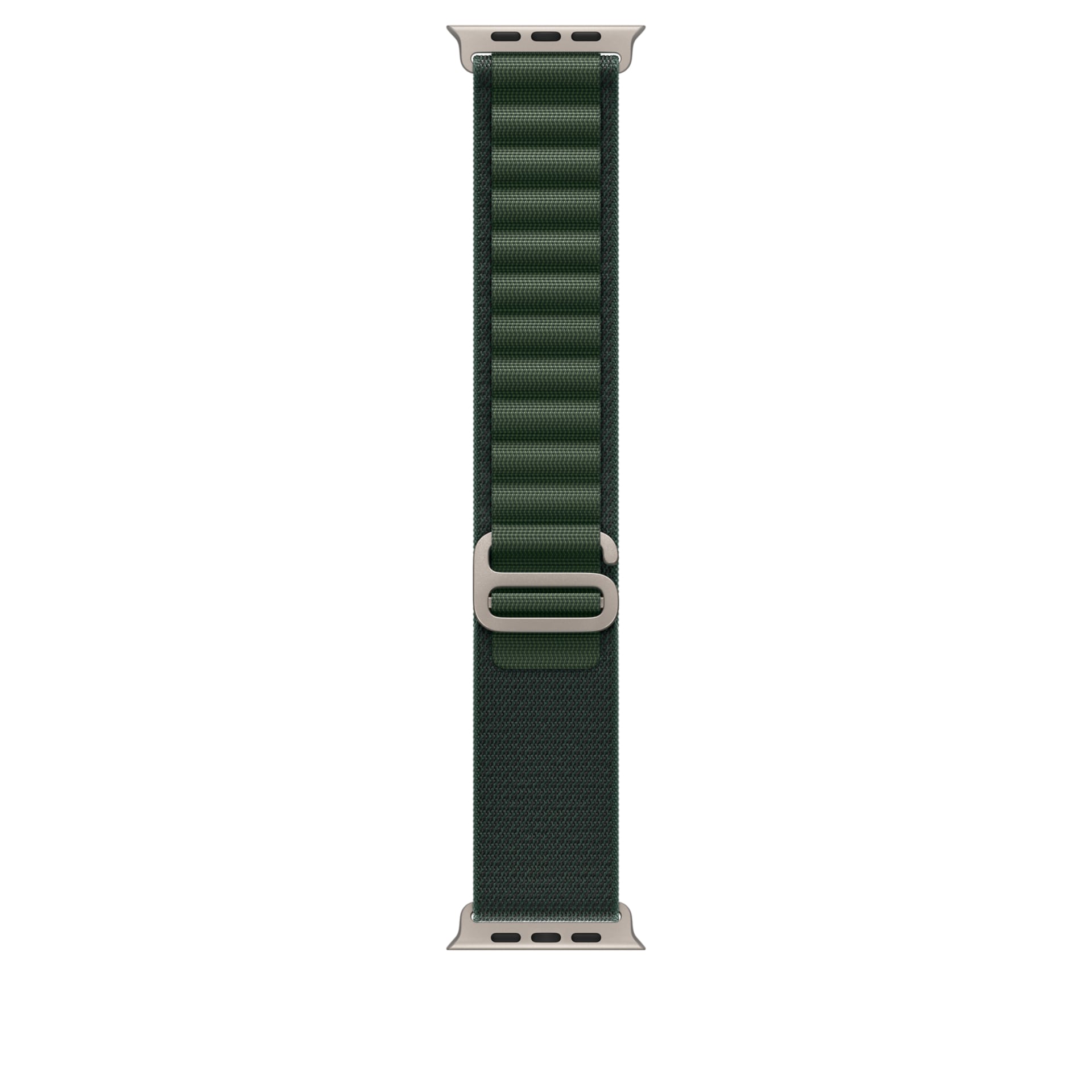 Apple Alpine Loop - Small - Dk Green-For 49mm Case-Natural Titanium Finish