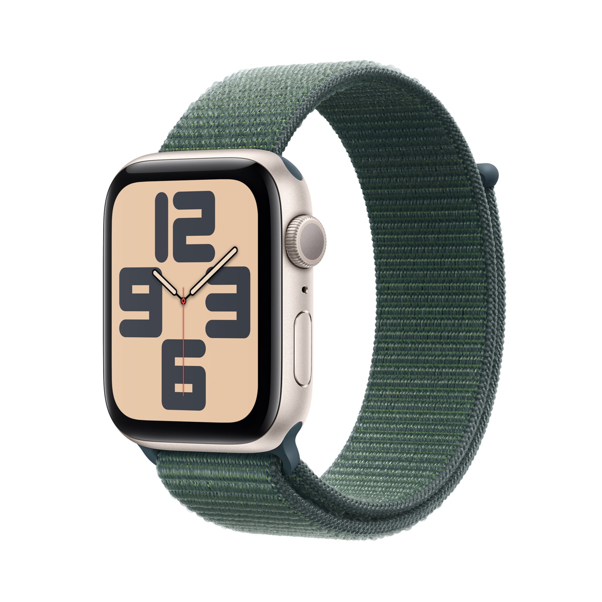 Apple Watch SE GPS - 44mm Aluminum Case with Lake Green Sport Loop - Starlight